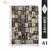 seria Black & White - Czarny & Biały, geometyczne czarno-białe wzory, cyfry, litery*  Mulberry Decoupage Paper FPA1016 Black & White Series - Black & White, geometric black and white patterns, numbers, letters* Papel para decoupage Mulberr